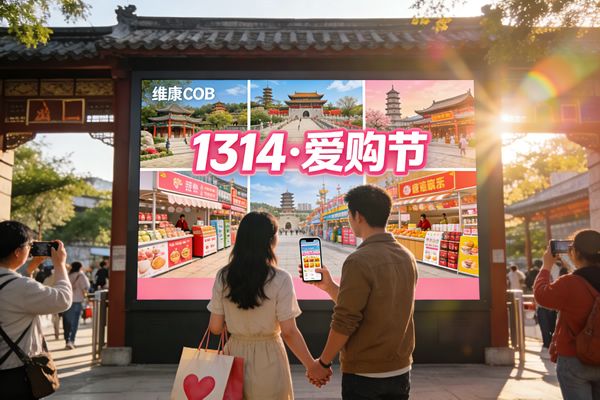 數(shù)智賦能文旅新生態(tài)，維康COB顯示屏點亮1314·愛購節(jié)情感消費場景